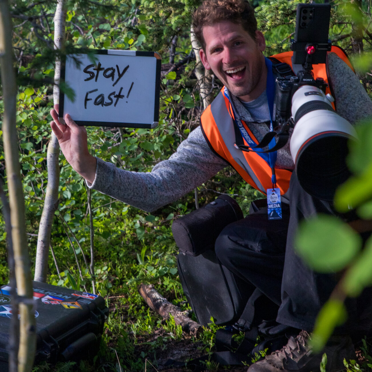 Capturing the spirit of Pikes Peak with my signature “Stay Fast” message — part of my ongoing personal branding project with race teams.