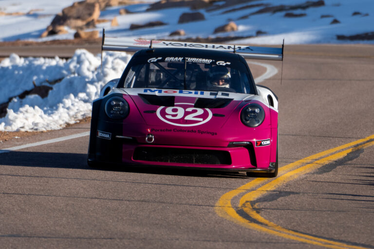 Lonnie Unser, continuing the family legacy, in the No. 92 Porsche on America’s Mountain.